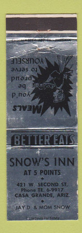 Matchbook Cover - Snow's Inn Casa Grande AZ WEAR