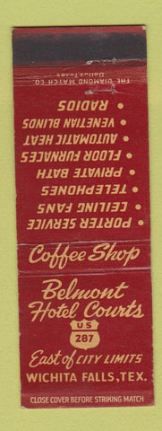 Matchbook Cover - Belmont Hotel Courts Wichita Falls TX
