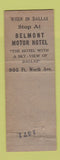 Matchbook Cover - Belmont Hotel Courts Wichita Falls TX