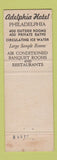 Matchbook Cover - Adelphia Hotel Philadelphia PA