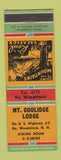 Matchbook Cover - Mount Coolidge Lodge North Woodstock NH