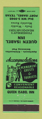 Matchbook Cover - Queen Isabel Inn Port Isabel TX GREEN