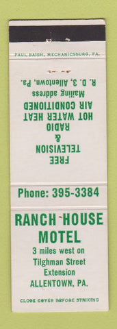 Matchbook Cover - Ranch House Motel Allentown PA