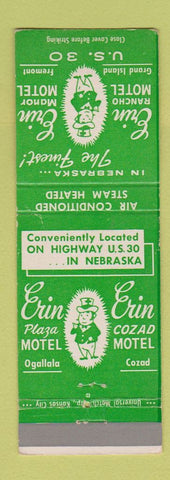 Matchbook Cover - Erine Hotel Grand Island Fremont Ogalalla Cozad NE WEAR