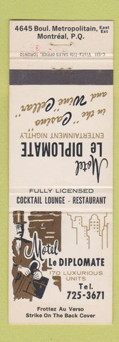 Matchbook Cover - Motel Le Diplomate Montreal QC