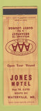 Matchbook Cover - Jones Motel Waterville ME