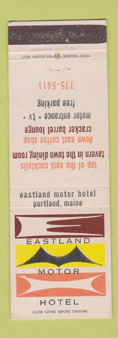 Matchbook Cover - Eastland Motor Hotel Portland ME