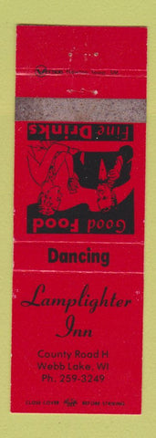 Matchbook Cover - Lamplighter Inn Webb Lake WI WEAR