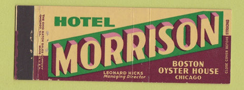 Matchbook Cover - Hotel Morrison Chicago IL Full Length