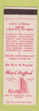 Matchbook Cover - Hotel Stafford Tuscaloosa AL