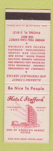 Matchbook Cover - Hotel Stafford Tuscaloosa AL
