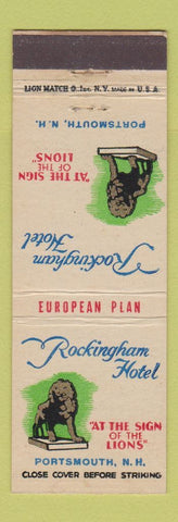 Matchbook Cover - Rockingham Hotel Portsmouth NH