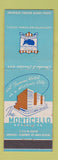 Matchbook Cover - Monticello Hotel Norfolk VA
