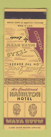 Matchbook Cover - Hamilton Hotel Maya Room Laredo TX
