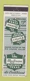 Matchbook Cover - Madison Hotel Harlingen TX CREASES