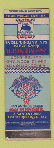 Matchbook Cover - Hotel Menger Alamo Plaza San Antonio TX