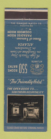 Matchbook Cover - Henry Grady Hotel Atlanta GA