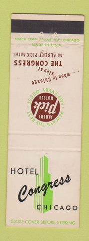 Matchbook Cover - Hotel Congress Chicago IL Albert Pick