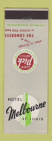 Matchbook Cover - Hotel Melbourne St Louis MO Albert Pick