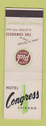 Matchbook Cover - Hotel Congress Chicago IL Albert Pick
