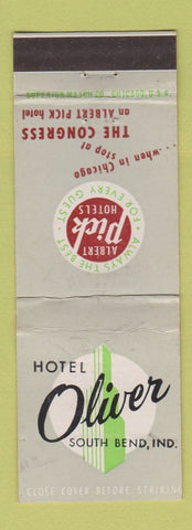 Matchbook Cover - Hotel Oliver Southy Bend IN Albert Pick WEAR