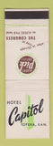 Matchbook Cover - Hotel Capitol Topeka KS Albert Pick