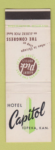 Matchbook Cover - Hotel Capitol Topeka KS Albert Pick
