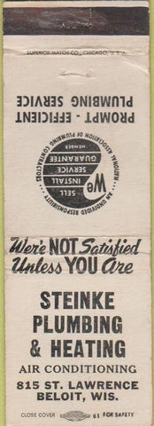 Matchbook Cover - Steinke Plumbing Heating Beloit WI