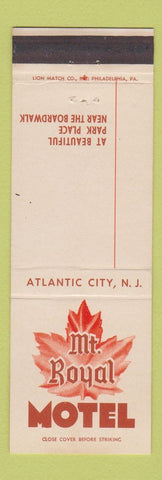Matchbook Cover - Mount Royal Motel Atlantic City NJ
