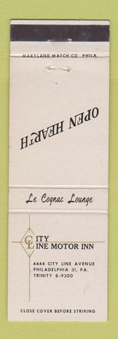 Matchbook Cover - Open Hearth City Line Motor Inn Philadelphia PA