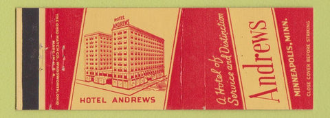 Matchbook Cover - Andrews Hotel Minneapolis MN