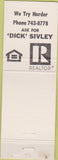 Matchbook Cover - Harold Olson Realtor Marysville CA orange
