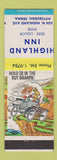 Matchbook Cover - Highland Inn Pittsburgh PA hillbilly MISCUT