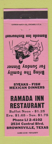 Matchbook Cover - Ramada Inn Restaurant Brownsville TX