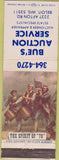 Matchbook Cover - Bue's Auction Service Beloit WI