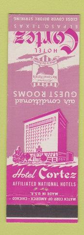 Matchbook Cover - Hotel Cortez El Paso TX