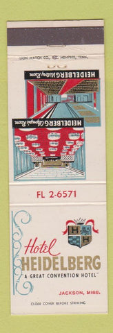 Matchbook Cover - Hotel Heidelberg Jackson MS Olympic Victory Rooms