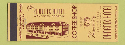 Matchbook Cover - Phoenix Hotel Waycross GA