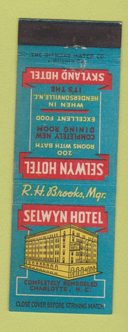 Matchbook Cover - Selwyn Hotel Charlotte NC