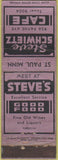 Matchbook Cover - Steve Schwietz Cafe ST Paul MN WORN