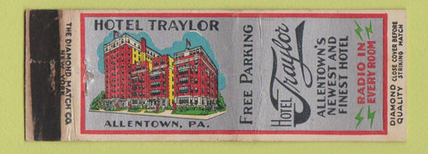 Matchbook Cover - Hotel Traylor Allentown PA DQ WEAR