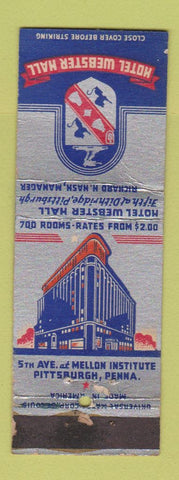 Matchbook Cover - Hotel Webster Hall Pittsburgh PA WEAR