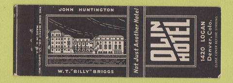 Matchbook Cover - Olin Hotel Denver Colorado