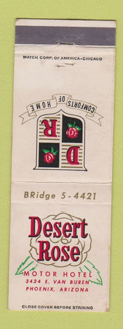 Matchbook Cover - Desert Rose Motor Hotel Phoenix AZ WEAR