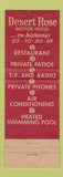 Matchbook Cover - Desert Rose Motor Hotel Phoenix AZ WEAR