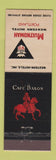 Matchbook Cover - Multnomah Hotel Portland OR Cafe Baron