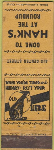 Matchbook Cover - Hank's at the Roundup NO TOWN