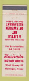 Matchbook Cover - Hacienda Motor Hotel Harlingen TX