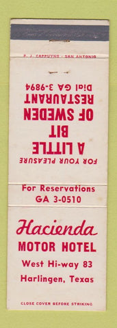 Matchbook Cover - Hacienda Motor Hotel Harlingen TX