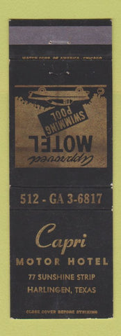 Matchbook Cover - Capri Motor Hotel Harlingen TX